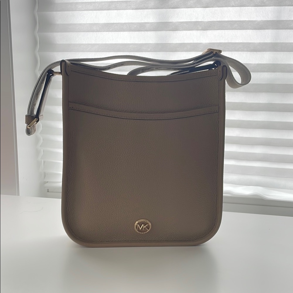 Michael Kors Camel Luisa Messenger Bag; Adjustable Strap